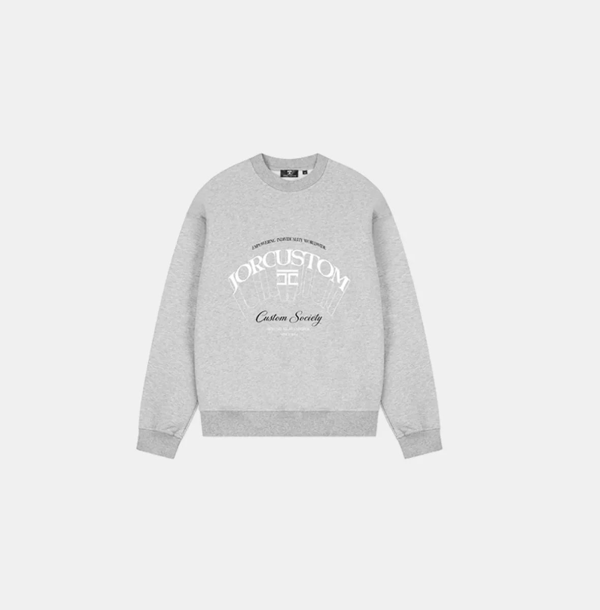 Jorcustom individuality fleece crewneck sweater - grey melange 2 Jorcustom individuality fleece grey melange