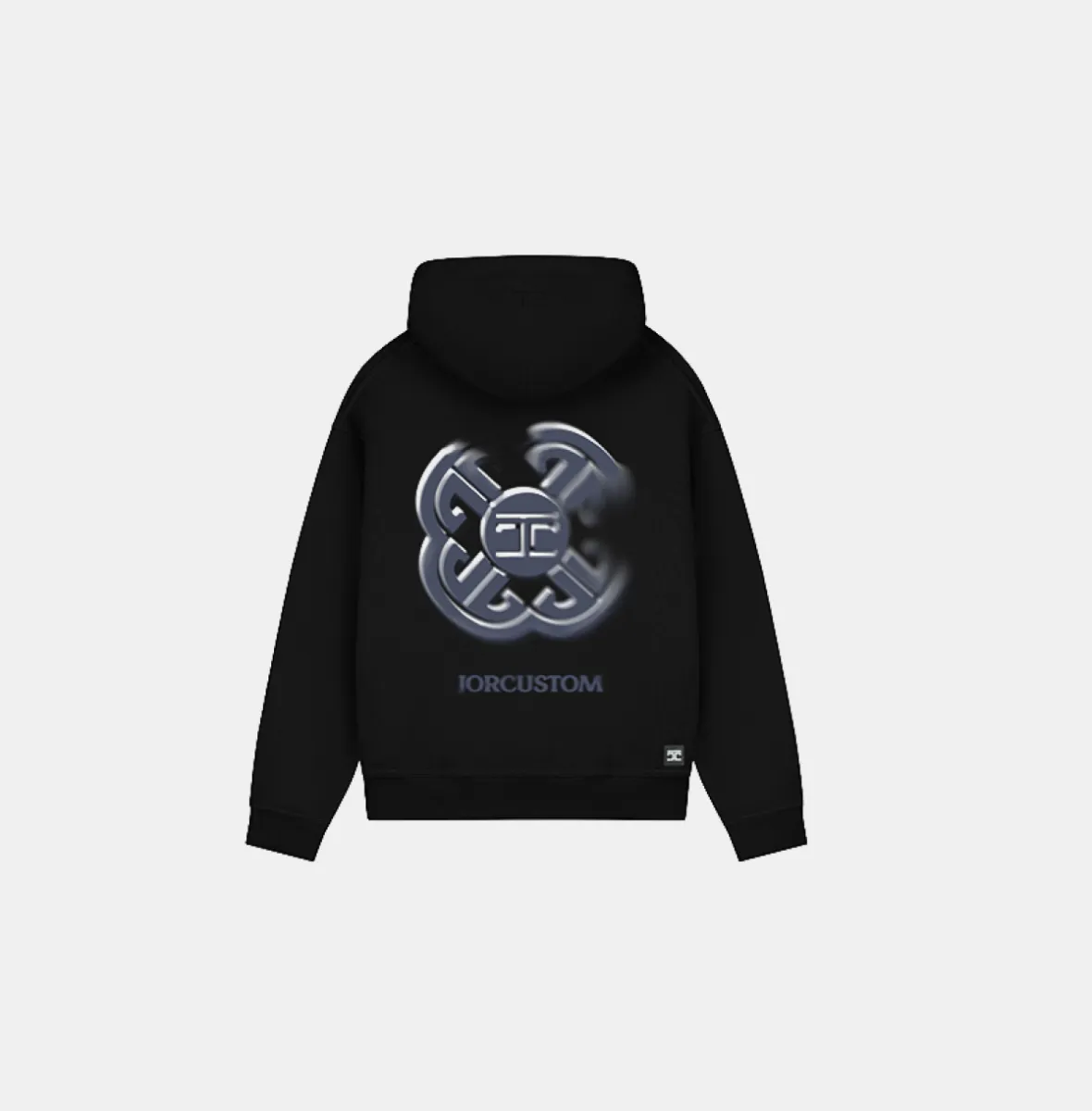 Jorcustom monogram fleece zipped hoodie - black 1 Jorcustom monogram fleece black