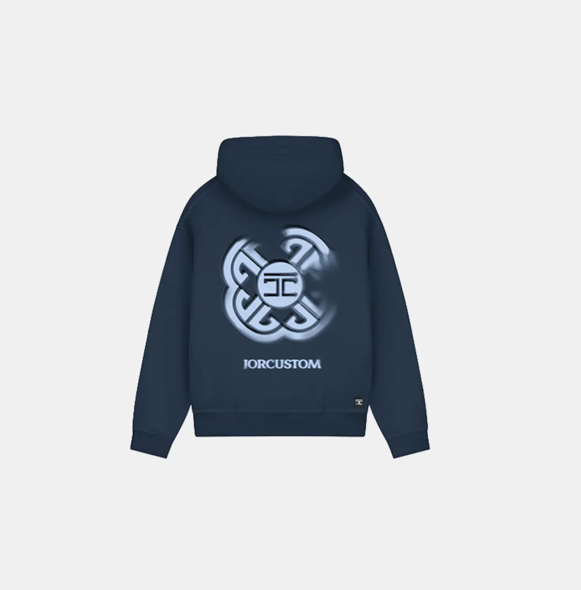 Jorcustom monogram fleece zipped hoodie - midnight blue 1 Jorcustom monogram fleece midnight blue