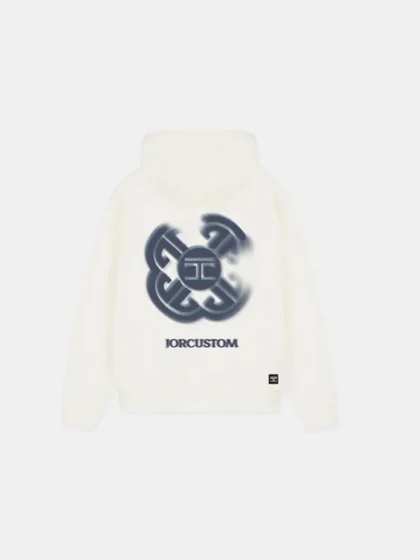 Jorcustom monogram fleece oversized white
