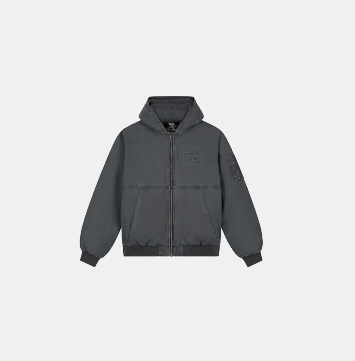 Jorcustom Puffed hooded jacket - Acid grey 1 Jorcustom Puffed hooded jacket Acid grey