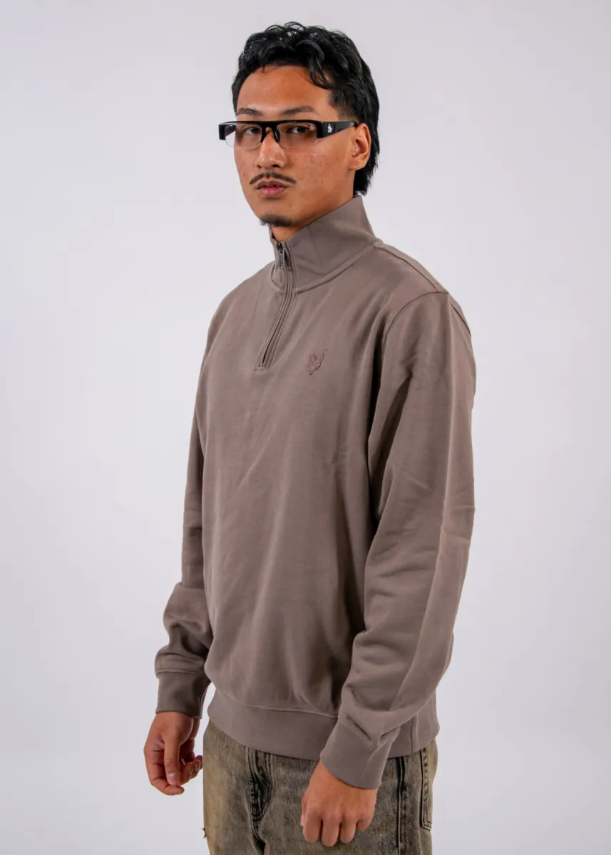 Lyle & Scott Superfine Quater Zip Sweatshirt 2 Lyle & Scott ml2258tont y268 mink taupe