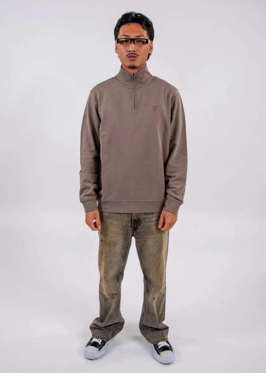 Lyle & Scott Superfine Quater Zip Sweatshirt 4 Lyle & Scott ml2258tont y268 mink taupe
