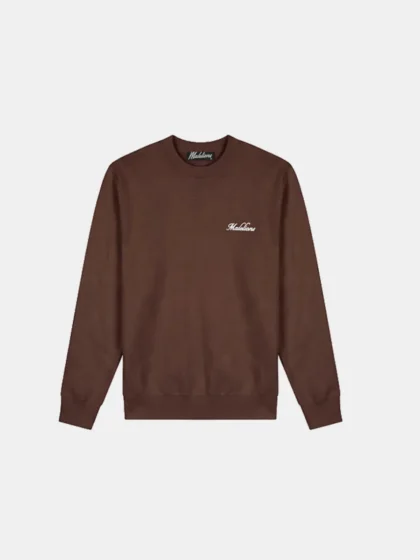 Malelions knitted script sweater brown