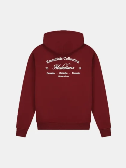 Malelions marina zip hoodie burgundy