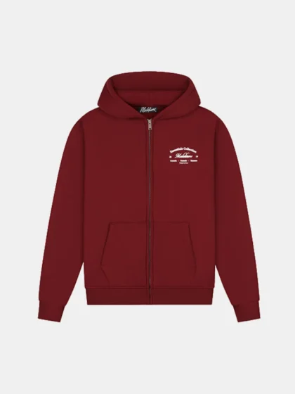 Malelions marina zip hoodie burgundy
