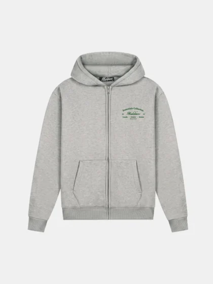 Malelions marina zip hoodie grey melange