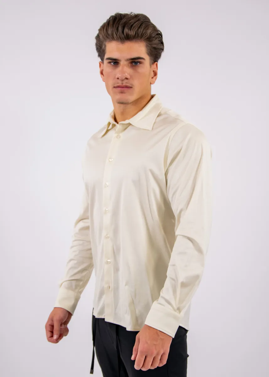 Malelions Premium Mercerized Cotton Classic Shirt 2 Malelions mercerized classic shirt ivory