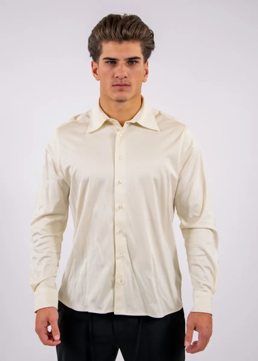 Malelions Premium Mercerized Cotton Classic Shirt 1 Malelions mercerized classic shirt ivory