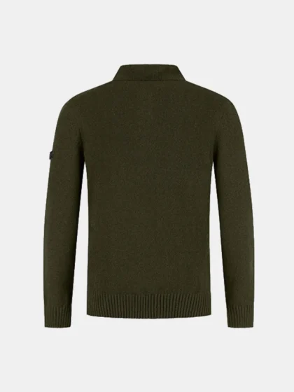 Malelions premium knitted boucle long dark olive