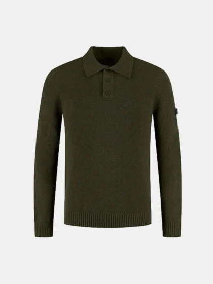 Malelions premium knitted boucle long dark olive