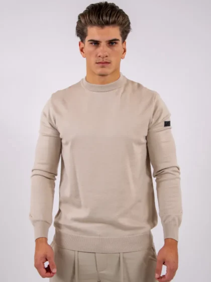 Malelions premium knitted crewneck almond