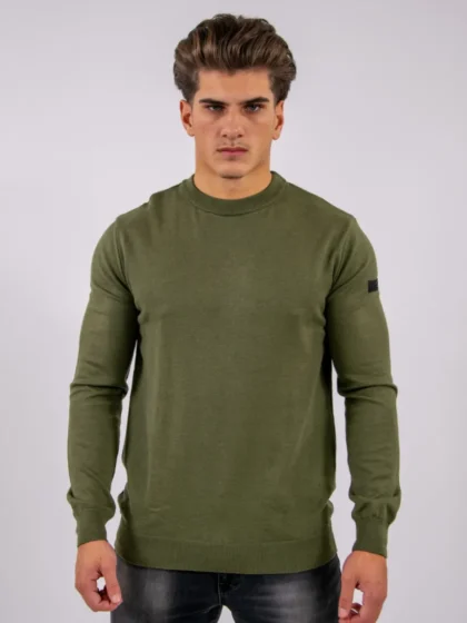 Malelions premium knitted crewneck dark olive