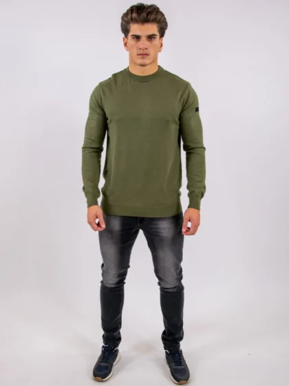 Malelions premium knitted crewneck dark olive