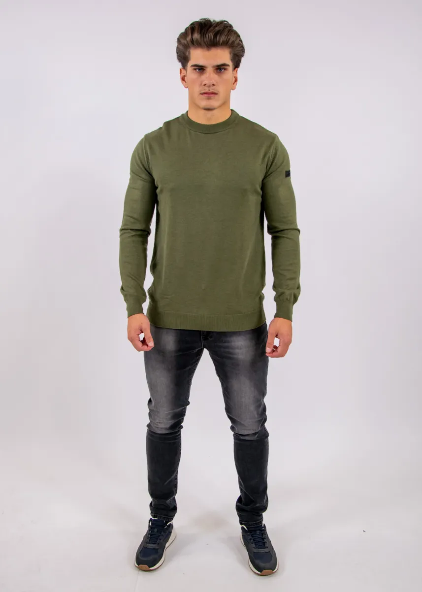 Malelions Premium Knitted Crewneck 1 Malelions premium knitted crewneck dark olive