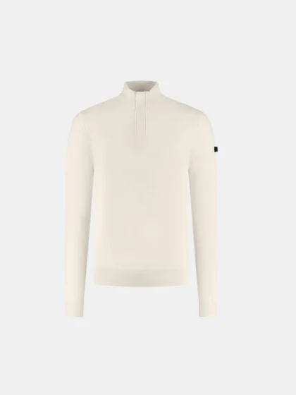 Malelions premium knitted quarter zip off-white