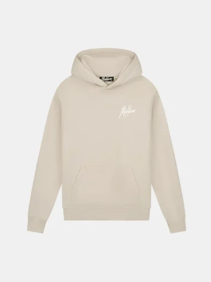 Malelions striped signature hoodie almond