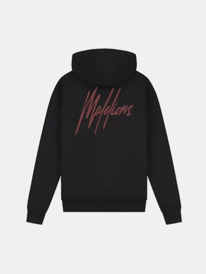 Malelions striped signature hoodie black
