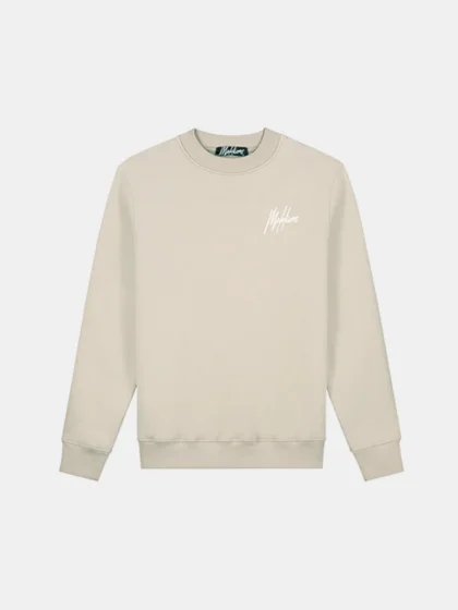 Malelions striped signature sweater almond
