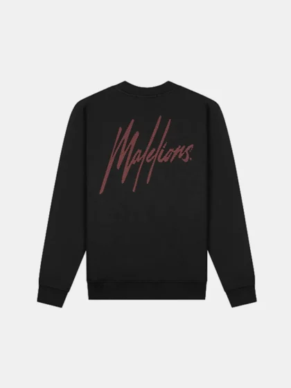 Malelions striped signature sweater black