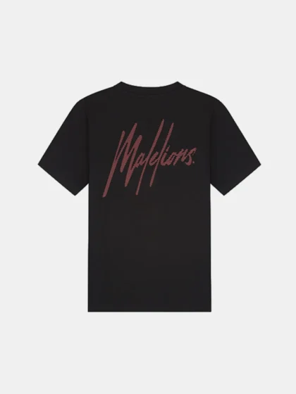 Malelions striped signature t-shirt black
