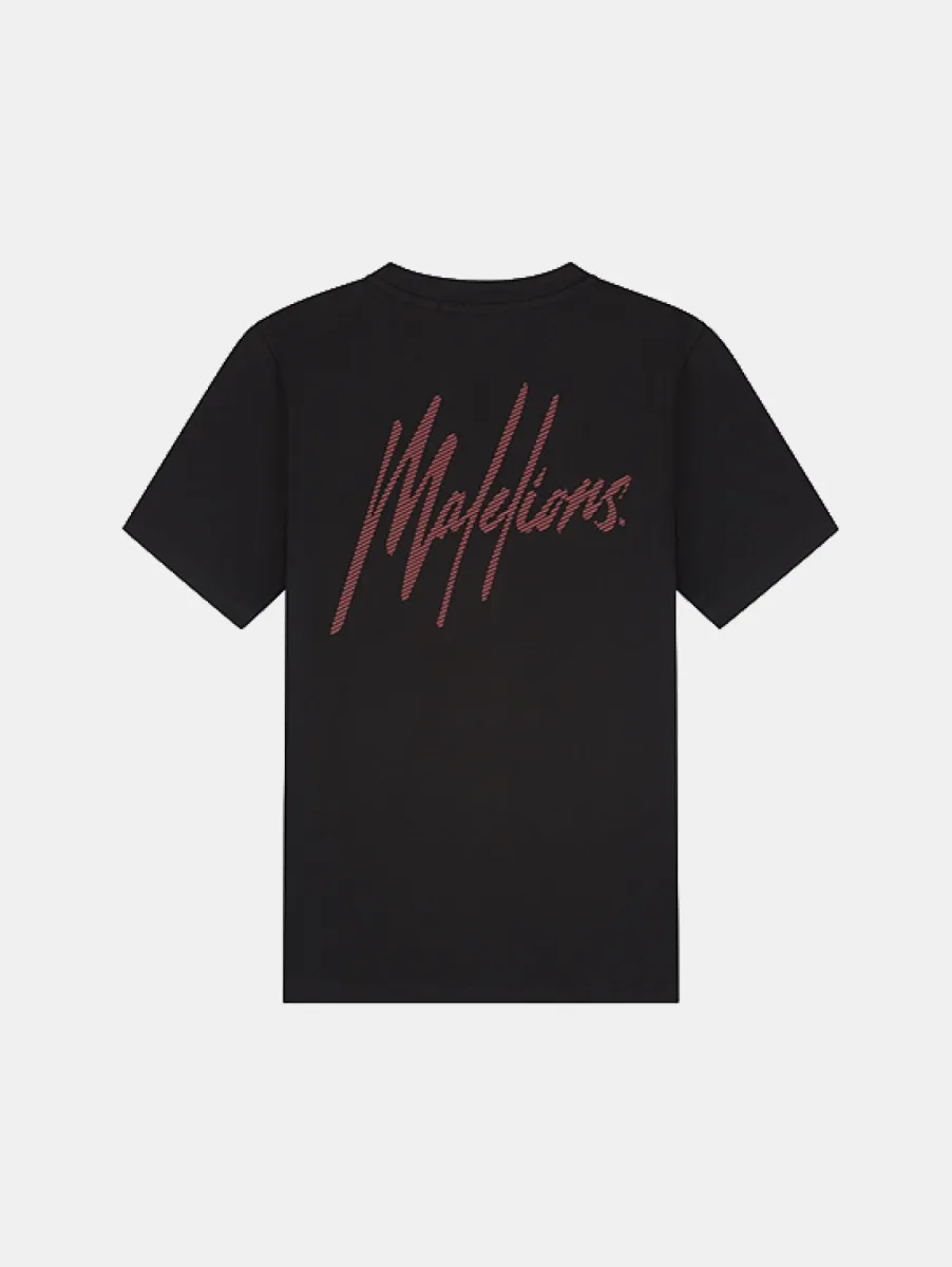 Malelions Striped Signature T-Shirt 2 Malelions striped signature t-shirt black