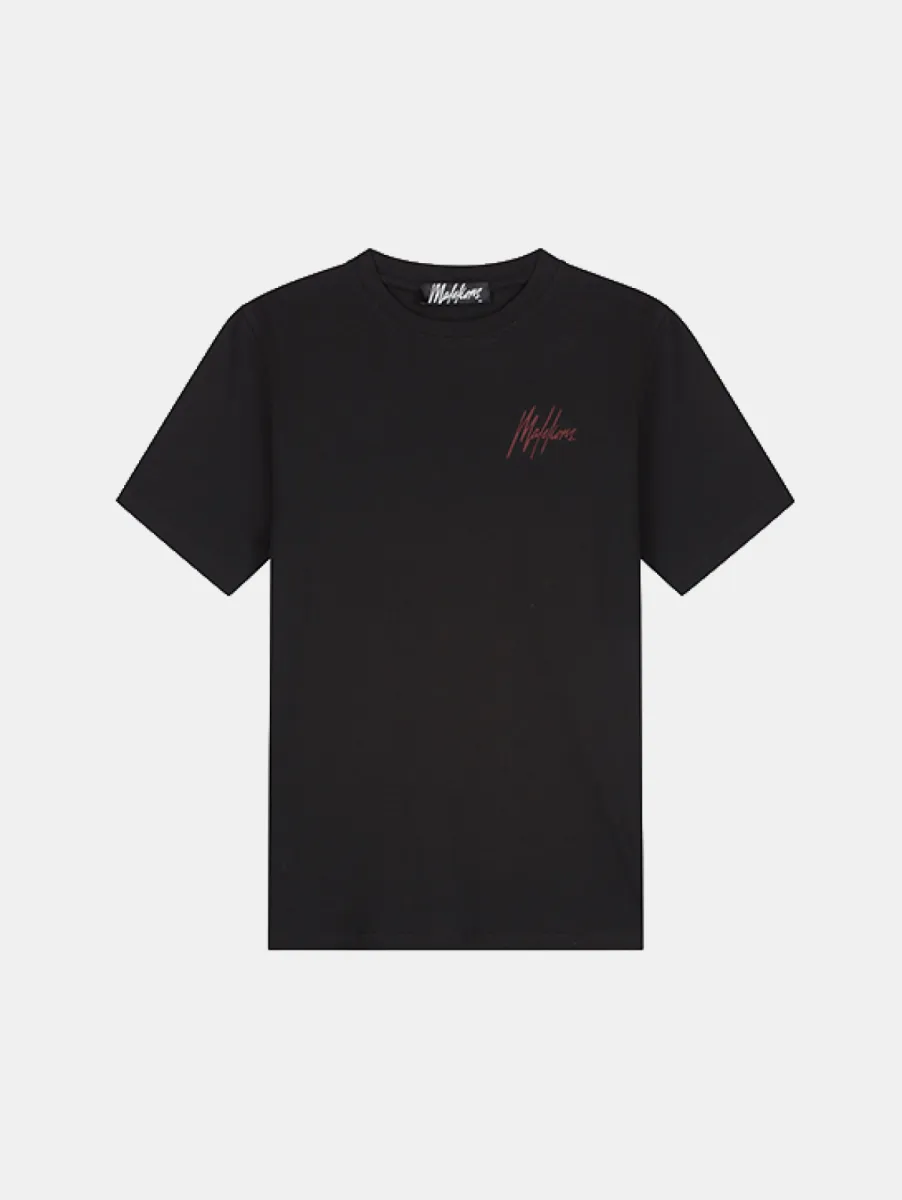 Malelions Striped Signature T-Shirt 1 Malelions striped signature t-shirt black