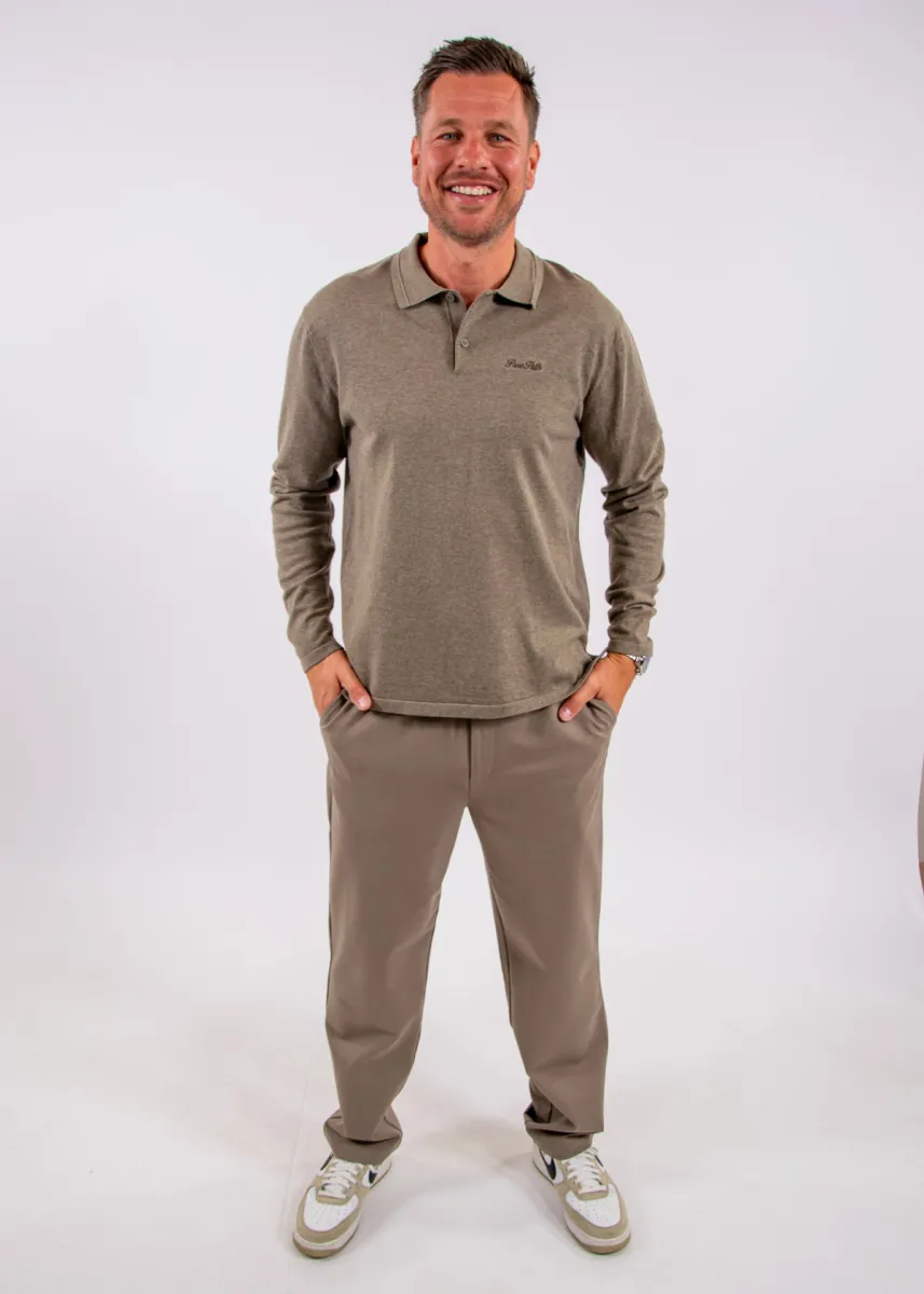 Pure Path Light Weight Knit Polo 6 Pure Path 26030801 75 taupe melange
