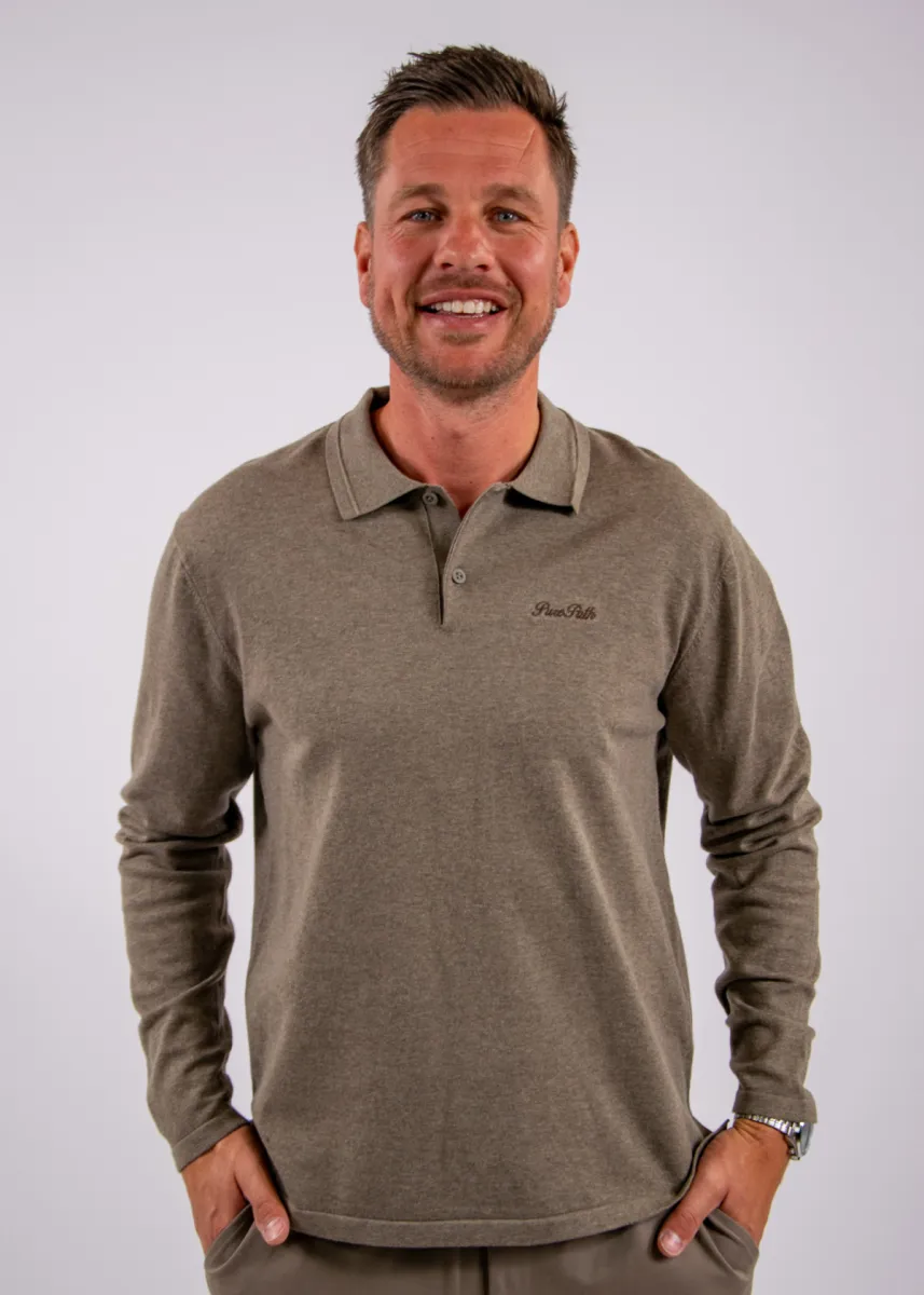 Pure Path Light Weight Knit Polo 3 Pure Path 26030801 75 taupe melange