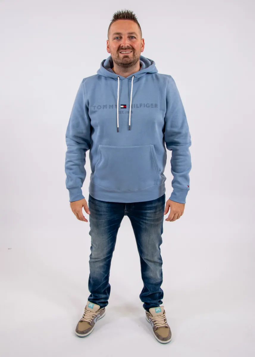 Tommy Hilfiger Tommy Logo Hoody 4 Tommy Hilfiger mw0mw11599 c2b brisk blue/tonal