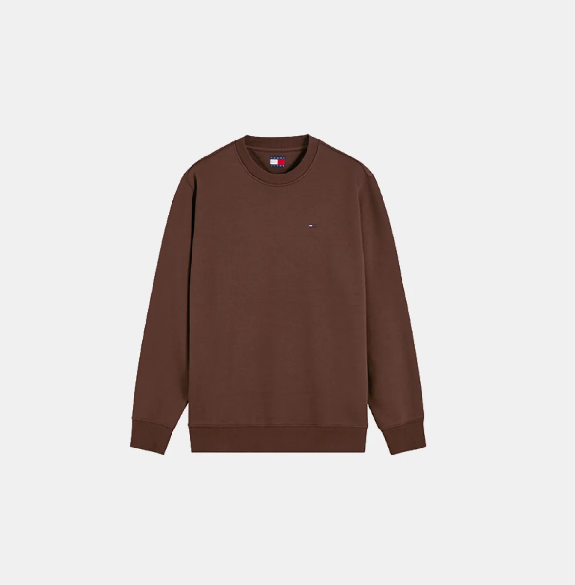 Tommy Jeans Reg S Flag Crew Ext 1 Tommy Jeans dm0dm20741 gt4 hemlock brown